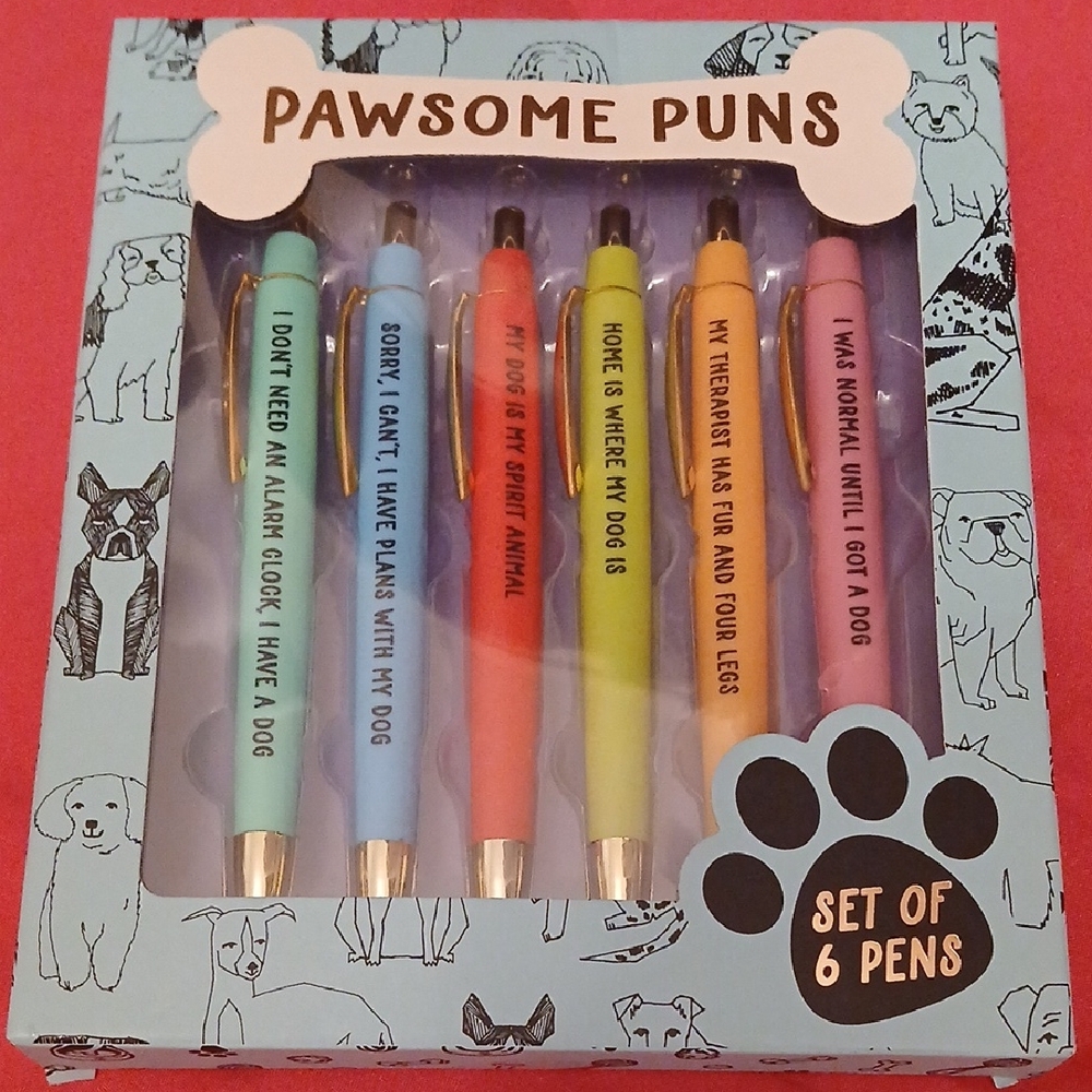 Eccolo Pawsome Puns Pen Set - Multicolor